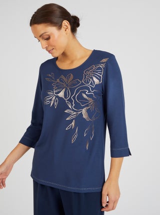 T-shirt motifs coloris doré - Damart