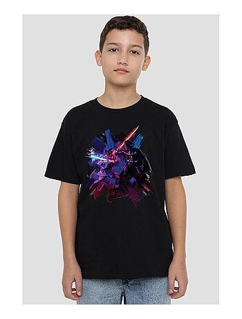 T-shirt motifs obi-wan kenobi et vador style peint - la guerre des étoiles