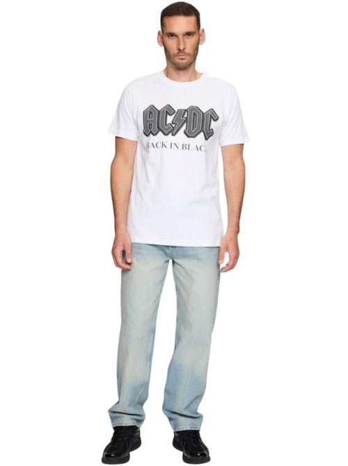 T-shirt motif/style ac/dc back in black - merchcode - Kiabi