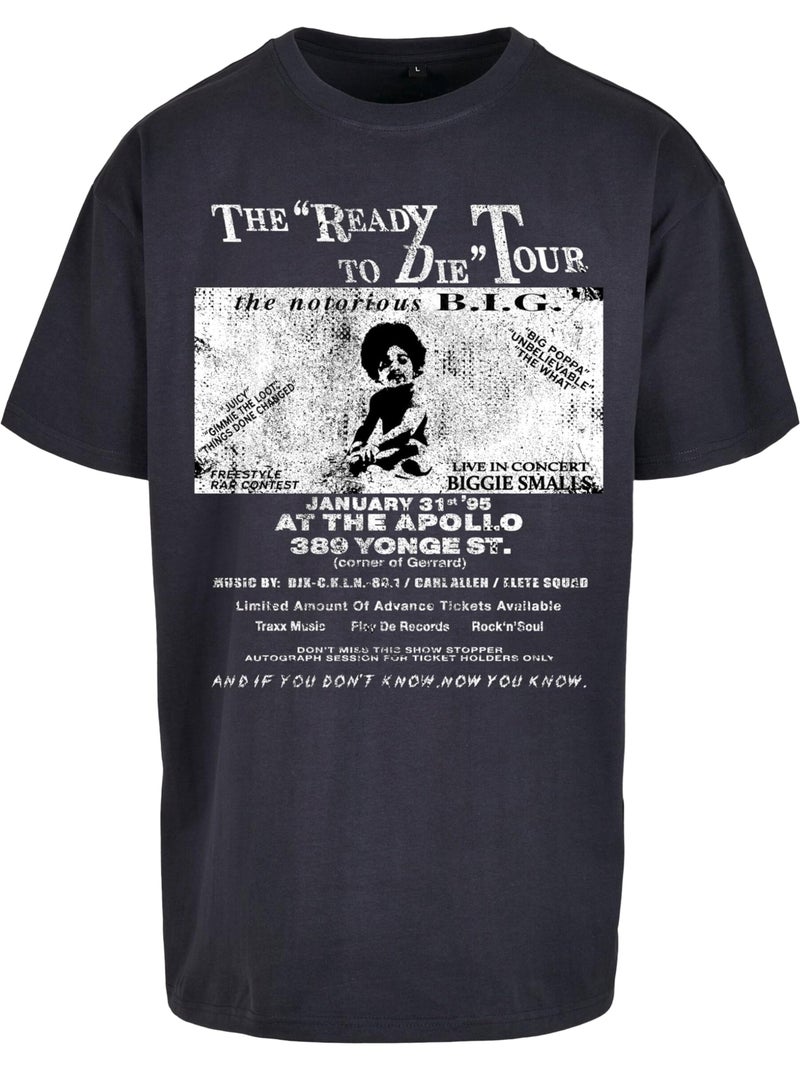 T-shirt motif/style biggie retro poster - mister tee Bleu marine - Kiabi