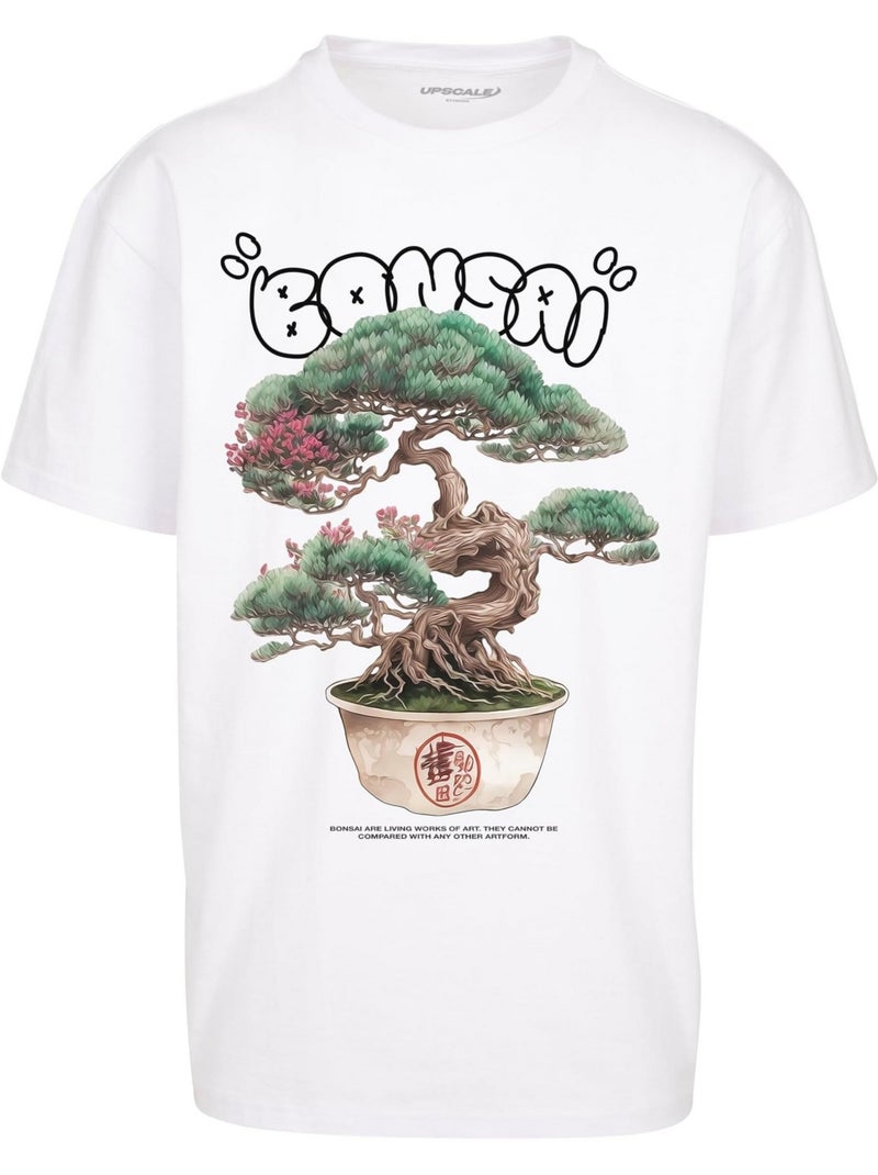 T-shirt motif/style bonsaï - mister tee Blanc - Kiabi