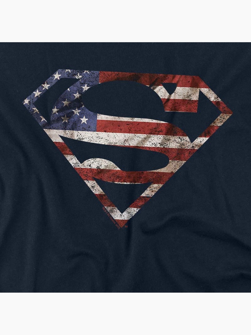 T-shirt motif/style bouclier super patriot - superman Bleu marine - Kiabi