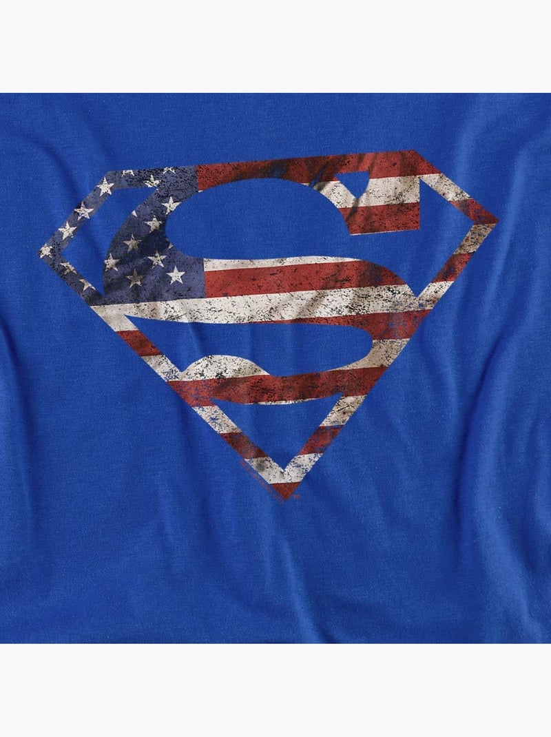 T-shirt motif/style bouclier super patriot - superman Bleu roi - Kiabi