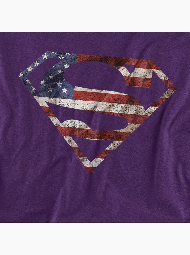 T-shirt motif/style bouclier super patriot - superman Violet - Kiabi