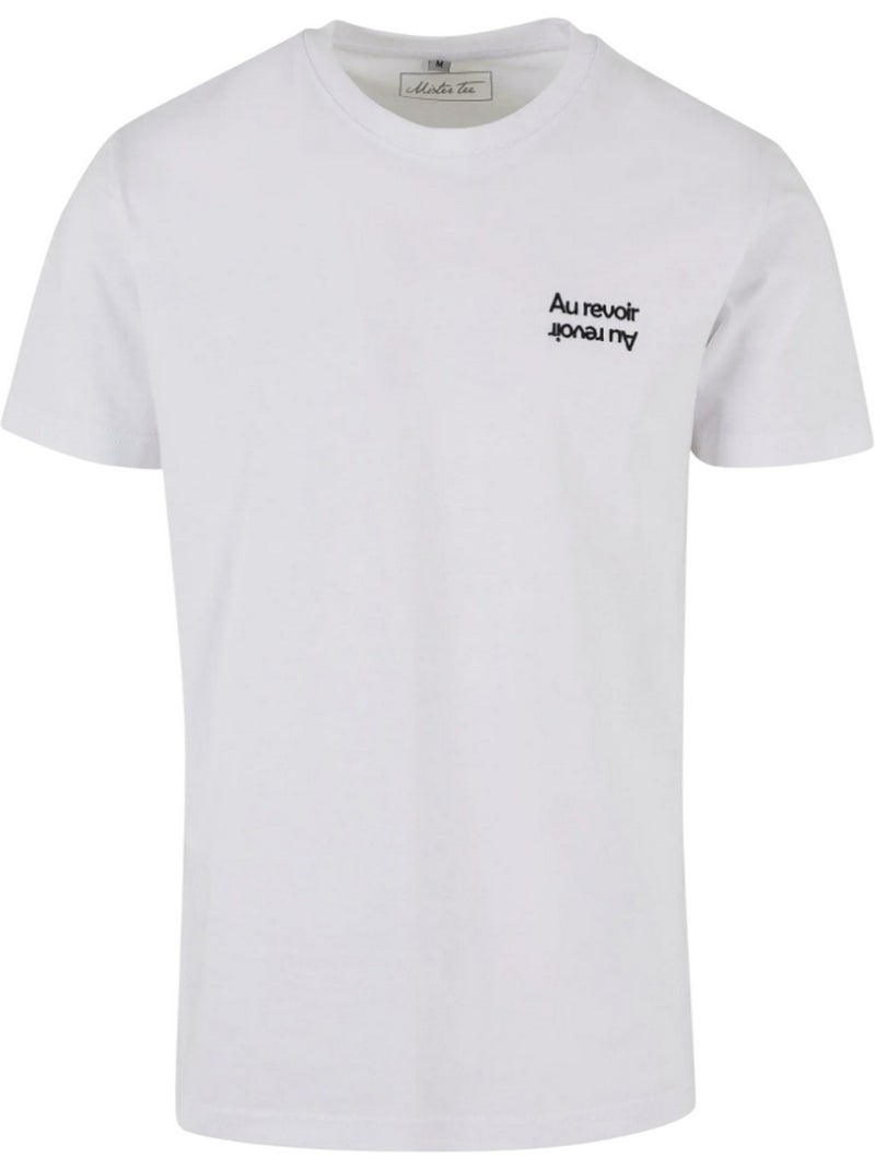 T-shirt motif/style brodé au revoir - mister tee Blanc - Kiabi