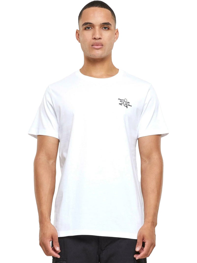 T-shirt motif/style brodé penne va benne - mister tee Blanc - Kiabi