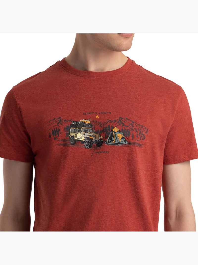 T-shirt motif/style camping horton - trespass Rouge - Kiabi