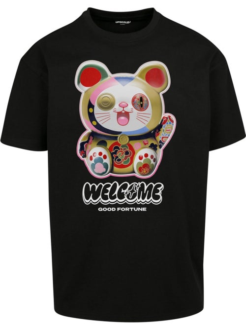 T-shirt motif/style chat welcome - mister tee - Kiabi