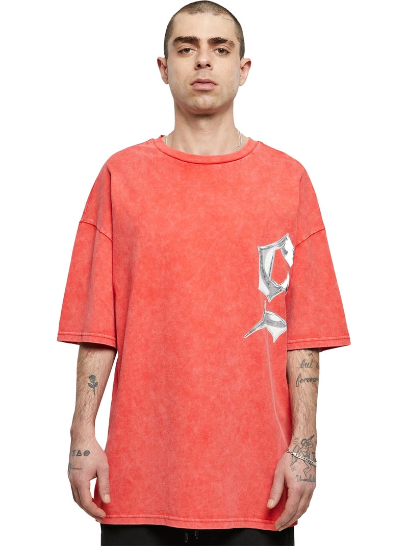 T-shirt motif/style chrome délavé - 9n1m sense Rouge - Kiabi