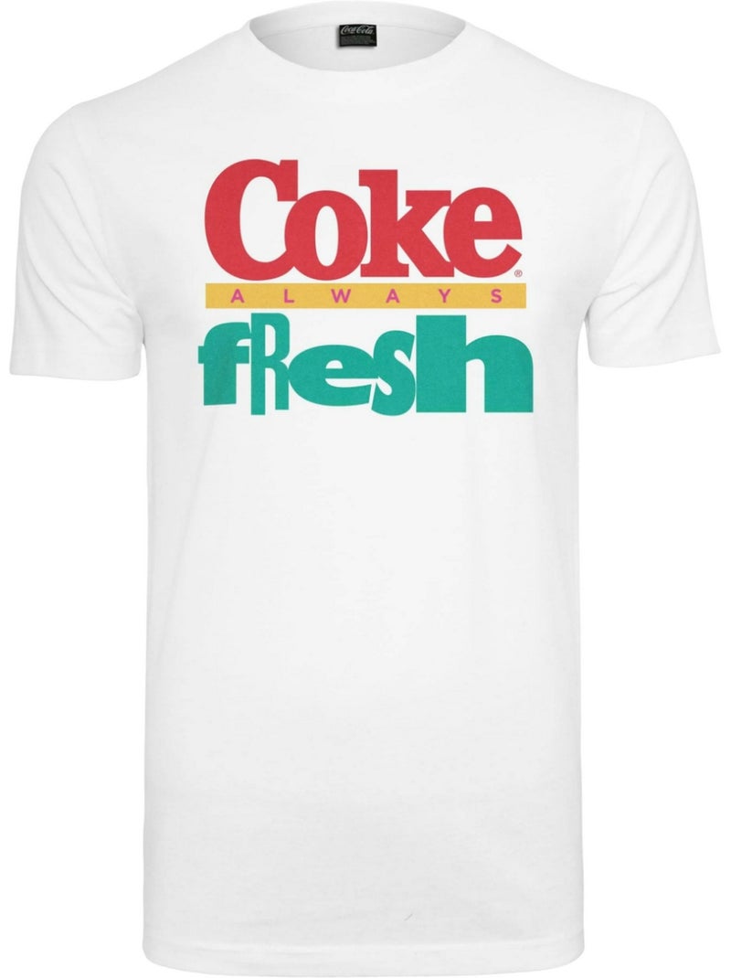 T-shirt motif/style coca-cola 90's logo - merchcode Blanc - Kiabi
