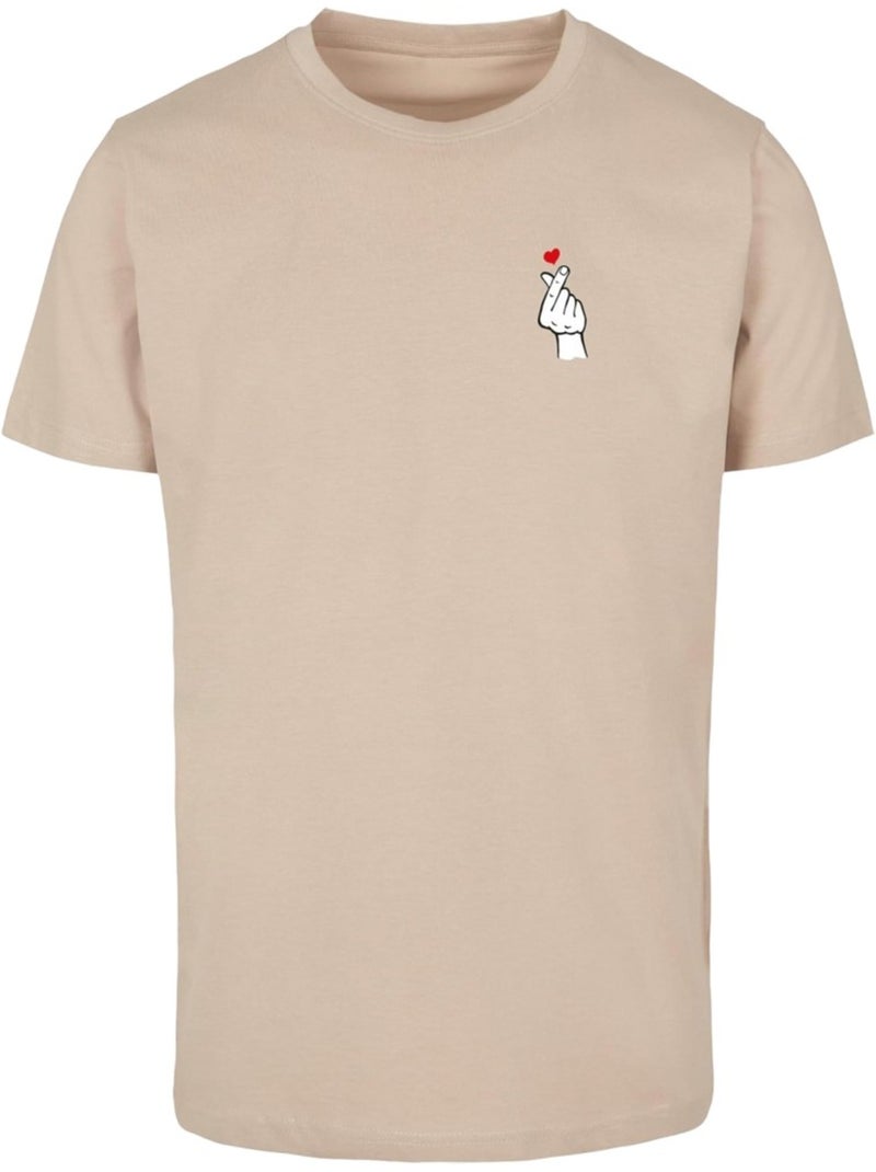 T-shirt motif/style cœur de doigts 2.0 - mister tee Beige - Kiabi
