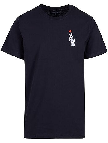 T-shirt motif/style cœur de doigts 2.0 - mister tee