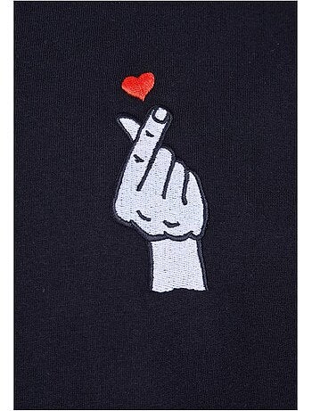 T-shirt motif/style cœur de doigts 2.0 - mister tee