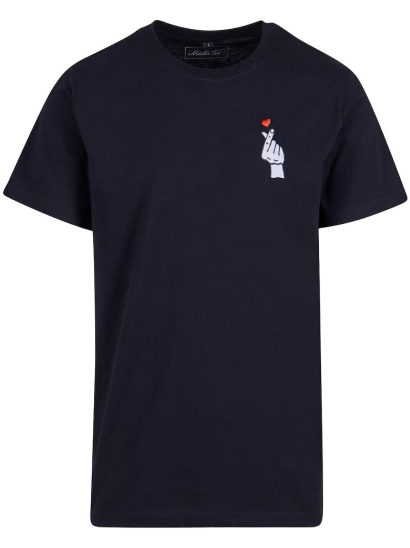 T-shirt motif/style cœur de doigts 2.0 - mister tee Noir - Kiabi