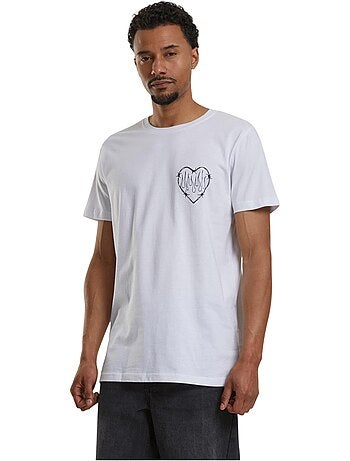 T-shirt motif/style cœurs burning - mister tee
