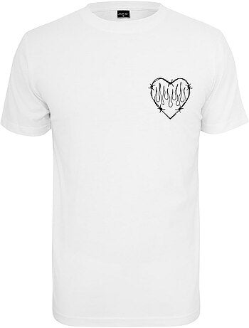 T-shirt motif/style cœurs burning - mister tee