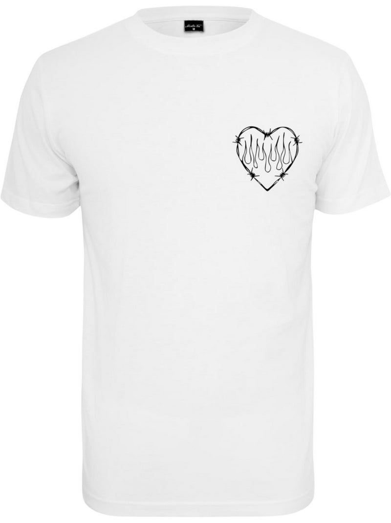 T-shirt motif/style cœurs burning - mister tee Blanc - Kiabi