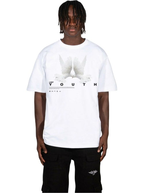 T-shirt motif/style colombe - lost youth - Kiabi