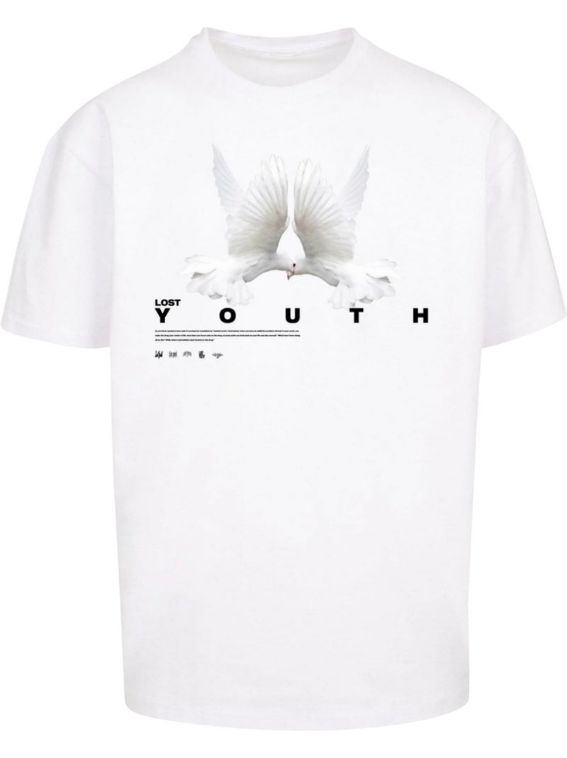T-shirt motif/style colombe - lost youth Blanc - Kiabi
