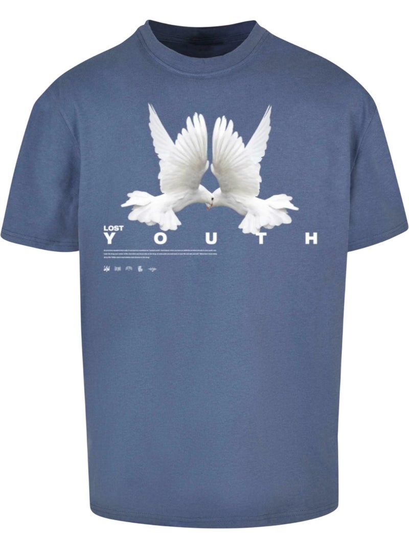 T-shirt motif/style colombe - lost youth Bleu turquoise - Kiabi