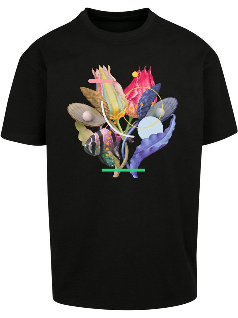 T-shirt motif/style corail - mister tee Noir - Kiabi
