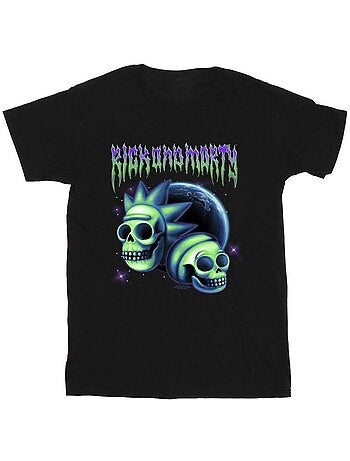 T-shirt motif/style crâne - rick et morty