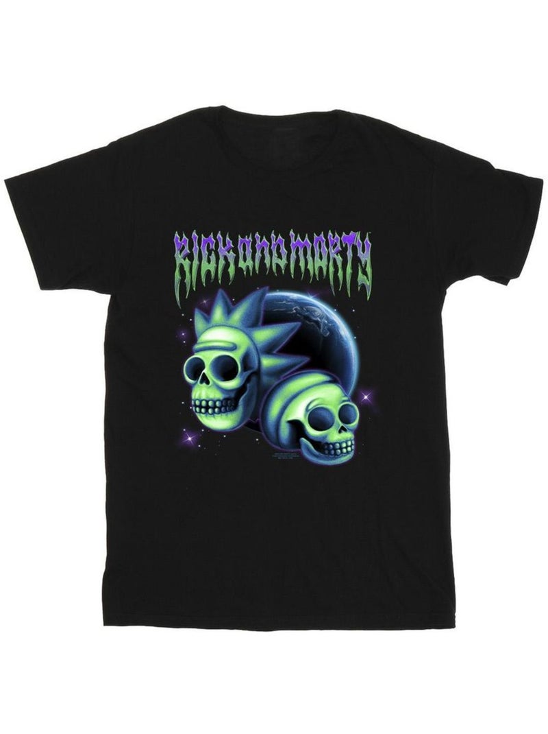 T-shirt motif/style crâne - rick et morty Noir - Kiabi