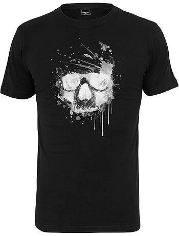 T-shirt motif/style crâne et aquarelle - mister tee