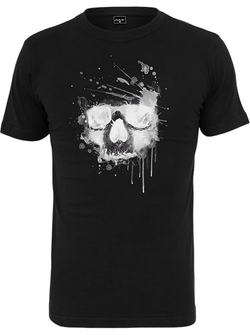 T-shirt motif/style crâne et aquarelle - mister tee Noir - Kiabi