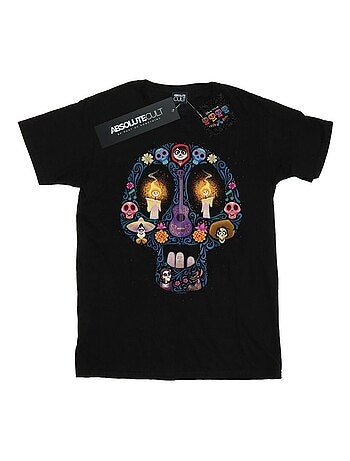 T-shirt motif/style crâne et bougie coco - disney
