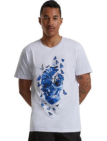 T-shirt motif/style crâne et papillon - mister tee