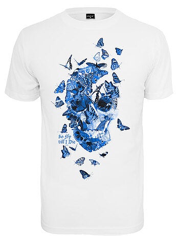 T-shirt motif/style crâne et papillon - mister tee