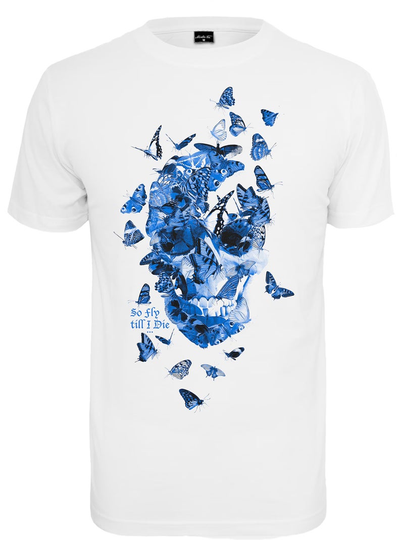 T-shirt motif/style crâne et papillon - mister tee Blanc - Kiabi