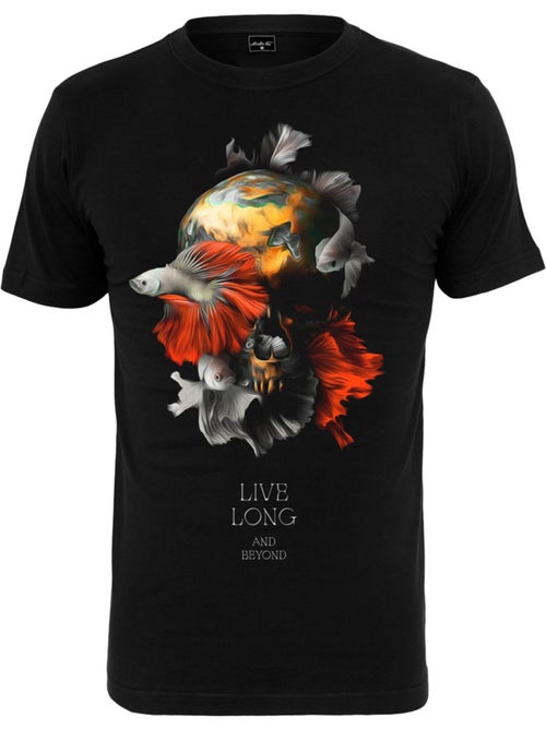 T-shirt motif/style crâne et poisson - mister tee - Kiabi