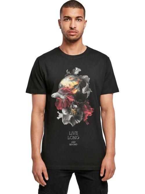 T-shirt motif/style crâne et poisson - mister tee - Kiabi