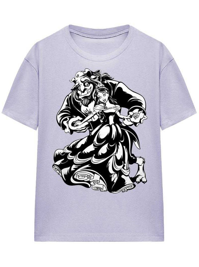 T-shirt motif/style danse - la belle et la bête Lavande - Kiabi
