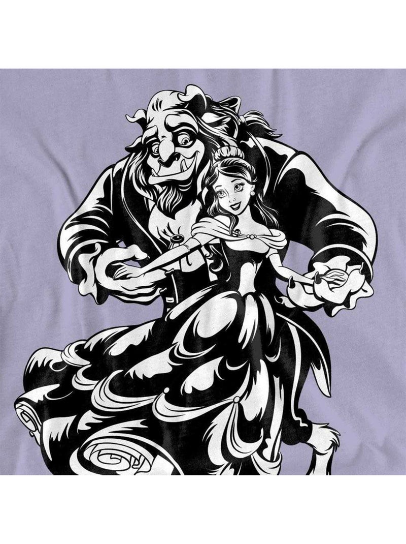 T-shirt motif/style danse - la belle et la bête Lavande - Kiabi