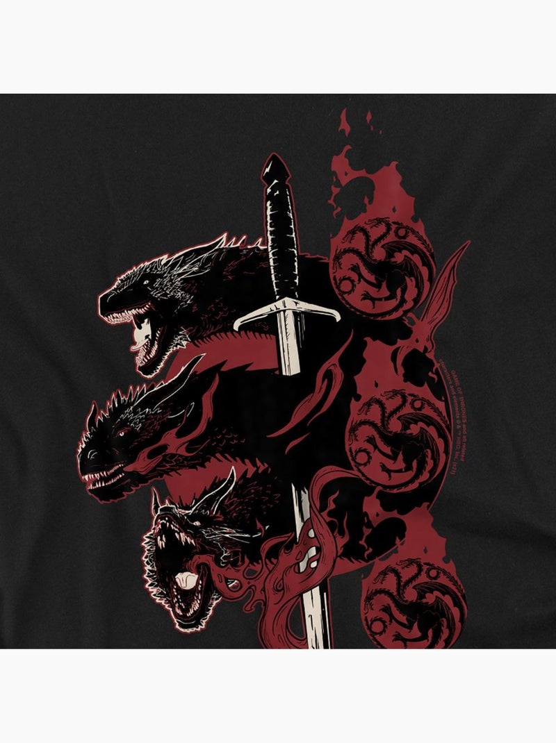 T-shirt motif/style dragon targaryen - game of thrones Noir - Kiabi