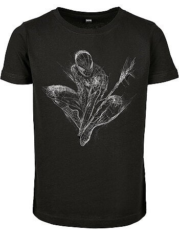 T-shirt motif/style homme araignée scratched - mister tee