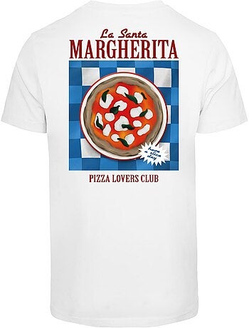 T-shirt motif/style imprimé au dos pizza lovers club - mister tee
