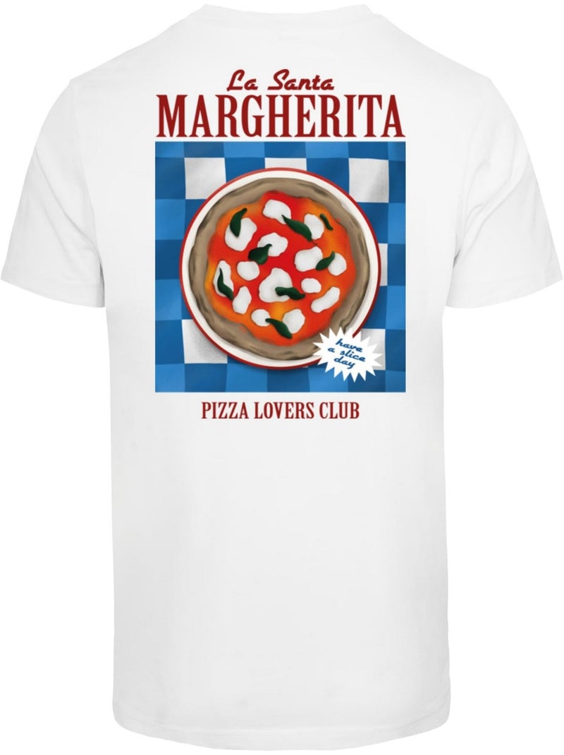 T-shirt motif/style imprimé au dos pizza lovers club - mister tee Blanc - Kiabi