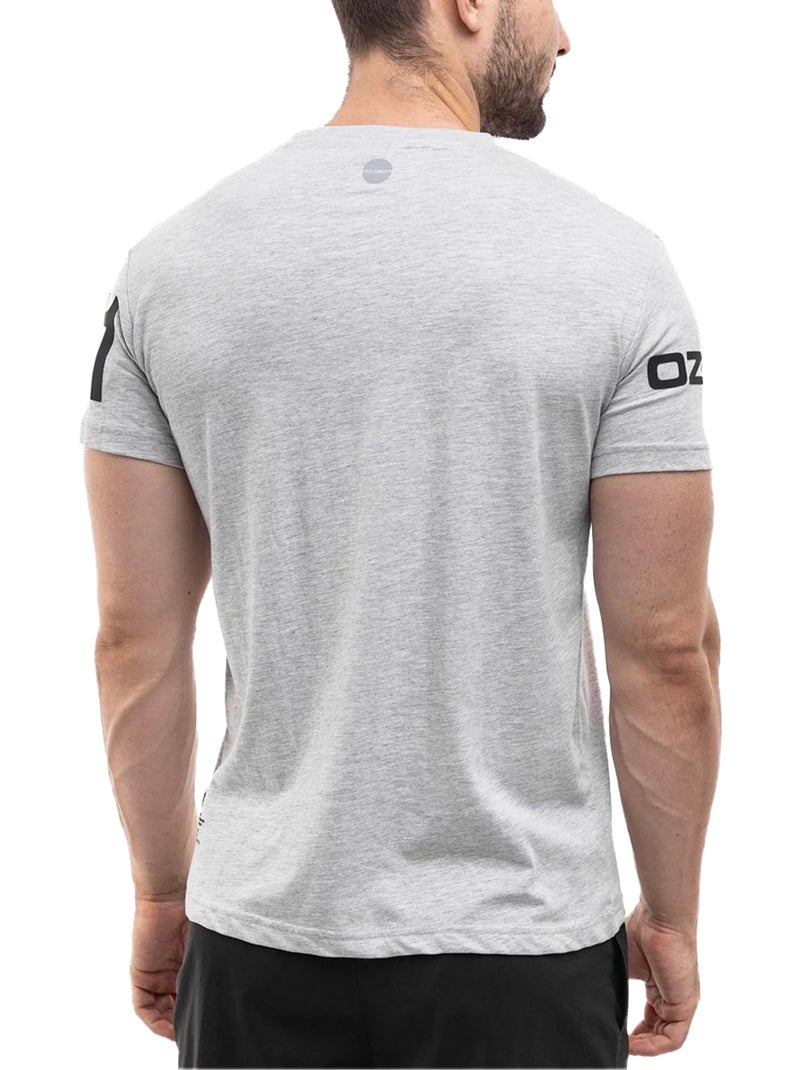T-shirt motif/style imprimé sur manche - ozoshi Gris - Kiabi
