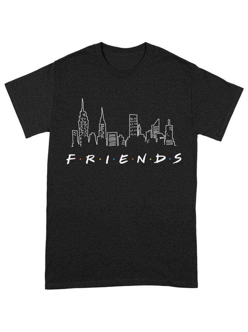 T-shirt motif/style ligne d'horizon - friends Noir Blanc - Kiabi