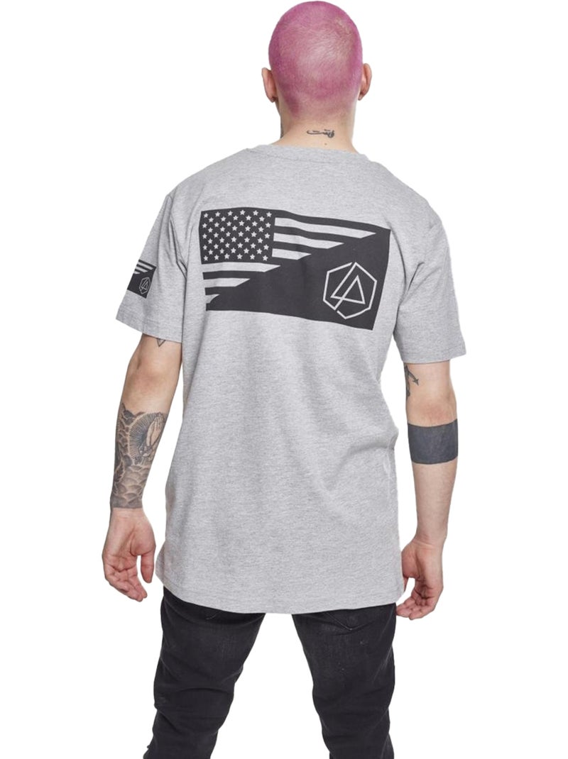 T-shirt motif/style linkin park flag - merchcode Gris chiné - Kiabi