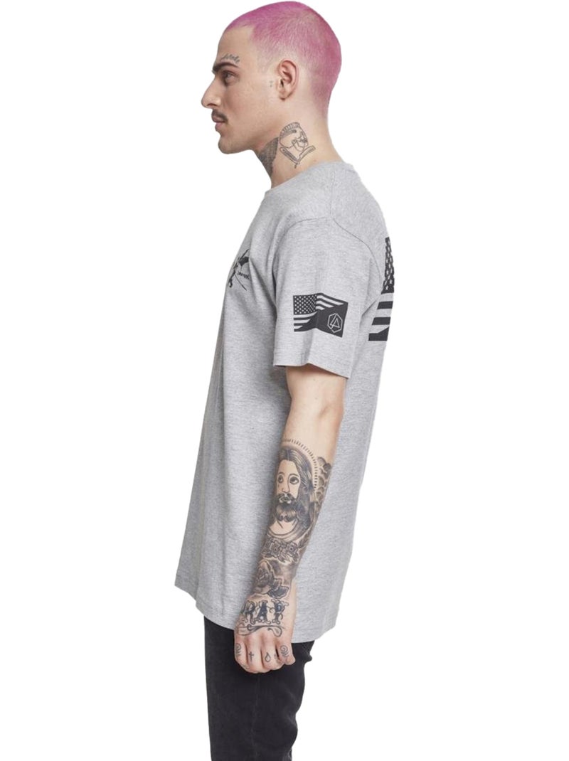 T-shirt motif/style linkin park flag - merchcode Gris chiné - Kiabi