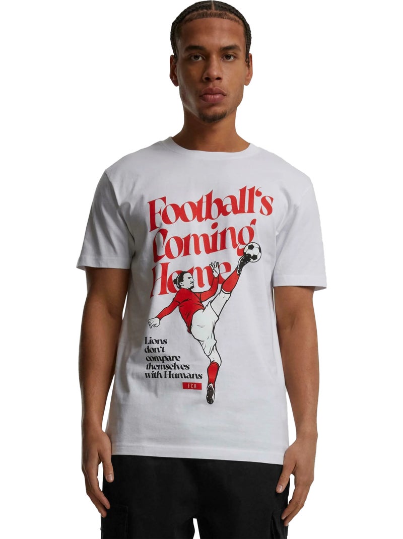 T-shirt motif/style lions football's coming home - merchcode Blanc - Kiabi