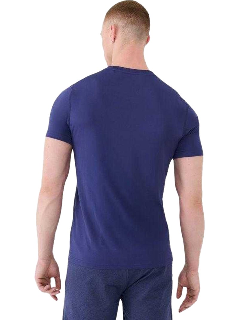 T-shirt motif/style logo - 4f Bleu marine - Kiabi