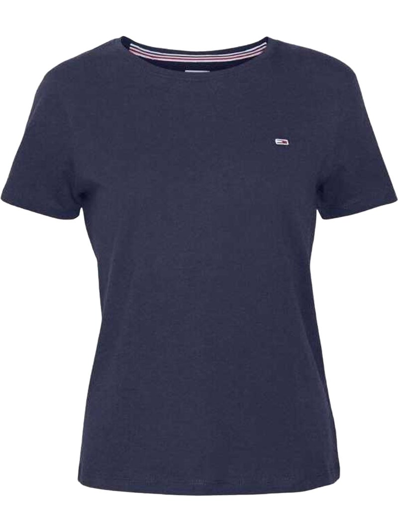 T-shirt motif/style logo - tommy hilfiger Bleu marine - Kiabi
