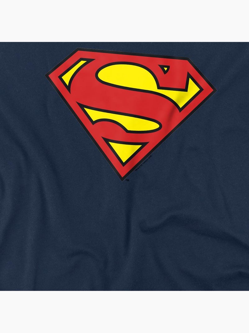 T-shirt motif/style logo basic - superman Bleu marine - Kiabi