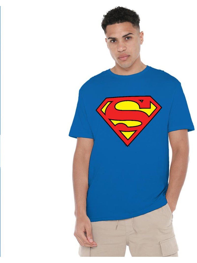 T-shirt motif/style logo classic - superman Bleu roi - Kiabi